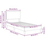  Krevetna konstrukcija Svjetlosiva 90 x 190 cm Kordura tekstil | shoptok.hr