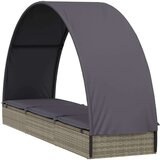  Vrtna postelja s streho siva 211x57x140 cm poli ratan - - Siva - 17.8 - N/A - 2025--Uvoz_4 | Shoptok.si