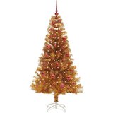 vidaXL Božično drevo med 150 LED z stojalom Zlata 150 cm PET | Shoptok.si