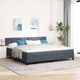Box Postelja s podstavkom in vzmetnico Temno Siva 200x200 cm Žamet, (22051248) Cene