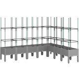 Maison Chic Cvetlično korito - Cvetlični Lonec z oporno mrežo svetlo sivo 200x160x142,5 cm PP, (21789749) | Shoptok.si