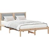  Krevetna konstrukcija s uzglavljem Svijetlo siva 135 x 190 cm | shoptok.hr