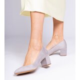 D/CEO marka niezdefiniowana Gray block heel pumps made of eco-suede Telis Cene