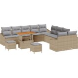  Set od 13 komada vrtnih sofa s jastučićima bež poli ratan akacija | shoptok.hr