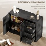  Komoda moderni stil 4 ladice 1 ormarić 105 x 40 x 76 cm crna | shoptok.hr