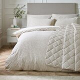 Catherine Lansfield Sivo-bež podaljšana posteljnina za zakonsko posteljo iz žakarja 230x220 cm Corded Leaves – | Shoptok.si
