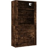 Maison Chic Visoka omara - Komoda - Predalnik dimljen hrast inženirski les, (21716954) | Shoptok.si