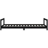  Otroški posteljni okvir črn 90x190 cm trdna borovina, (20787677) | Shoptok.si