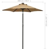  Vrtni suncobran LED smeđesivi 200 x 211 cm aluminijski | shoptok.hr