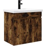 vidaXL Kopalniška omarica s tapo Dimljen hrast 61 x 40 x 74,5 cm, (5000246366) | Shoptok.si