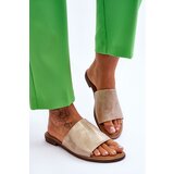 EVENTO PE1 Women's Leather Smooth Slippers gold Cerise | shoptok.hr