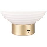 Tri O Bela/zlata LED zatemnitvena namizna svetilka s steklenim senčnikom (višina 14,5 cm) Earl – | Shoptok.si