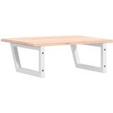  Zidna polica za umivaonik od čelika i masivne hrastovine Smeđa 60 x 50 x 2 cm | Shoptok.si