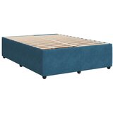 vidaXL Box spring postelja z vzmetnico temno modra 140x200 cm žamet | Shoptok.si