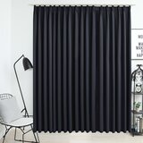 vidaXL Zavjesa za zamračivanje s kukama crna 290 x 245 cm Cijene