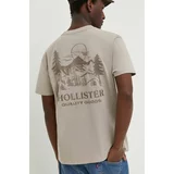 Hollister Co. Bombažna kratka majica moški, bež barva
