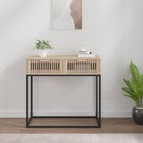 vidaXL Konzolna mizica 80x30x75 cm inženirski les in železo | Shoptok.si