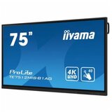 Iiyama ProLite TE7512MIS-B1AG75" Diagonal Class (74.5" viewable) LED-backlit LCD display interactive digital signage with touchscreen 4K UHD (2160p) 3840 x 2160 Direct LED black bezel with matte finish cene