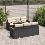 vidaXL 7-dijelni set vrtnih sofa od poliratana s jastucima crni bagrem | shoptok.hr