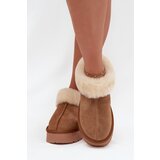 Boto Leather Suede Snow Boots for Women with Fur Camel Mivelle | Shoptok.si