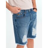 Ombre Men's short denim shorts with rips and holes - blue | shoptok.hr