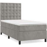  Box spring postelja z vzmetnico LED svetlo siva 100x200cm žamet, (20846906) | Shoptok.si