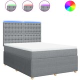  Krevet box spring s madracem svjetlosivi 140x200 cm od tkanine Slike