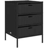 Furnova Vrtna omara za shranjevanje črna 55x59x80 cm poli ratan, (21948441) | Shoptok.si