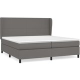 Maison Chic Box spring postelja - Vzmetna postelja z vzmetnico siva 200x200 cm umetno usnje SL8565, (21900140) | Shoptok.si