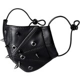 Dardanar Steampunk maska, usnjena maska, zakovica, očesce, usta, punk usnjena maska, motorno kolo, motorno kolo, polmaska, filtrirni žep, cosplay, noč čarovnic, (21075388) | Shoptok.si