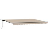vidaXL Avtomatska retraktibilna tenda z LED Bež 500x350 cm, Zamenjava tenda za okvir 5x3.5 m Bež | Shoptok.si