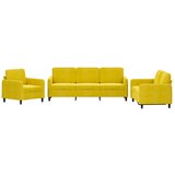 Maison Chic Sedežna garnitura - kavč 3-delna rumen žamet, (21728161) | Shoptok.si