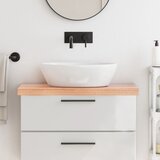  Kupaonska radna ploča svjetlosmeđa 80x30x(2-6) cm masivno drvo | shoptok.hr