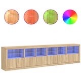  Komoda s LED svjetlima boja hrasta sonome 283x37x67 cm | shoptok.hr