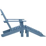 vidaXL Vrtna stolica Adirondack s otomanom od masivne jelovine plava | shoptok.hr