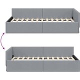  Kutni okvir kreveta Svijetlo siva 90 cm x 190 cm tkanina | Shoptok.si