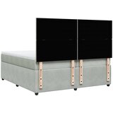  Krevet s oprugama i madracem svjetlosivi 200x200 cm baršunasti | shoptok.hr