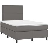 vidaXL Krevet s oprugama i madracem sivi 120x190 cm od umjetne kože | shoptok.hr