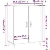 vidaXL Komoda betonsko siva 69,5x34x90 cm inženirski les | Shoptok.si