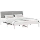  Okvir kreveta s uzglavljem Bijela i svijetlosiva 180 x 200 cm | shoptok.hr