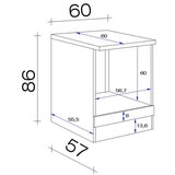 Lesnina-XXXL omara za vgradnjo štedilnika milano, antracit, hrast, š. 60 | Shoptok.si
