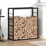  Stalak za drva za ogrjev mat crni 80x28x86 cm čelični | shoptok.hr