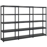 vidaXL regal s policami 5-nadstropni črn 274,5x45,7x185 cm plastika | Shoptok.si
