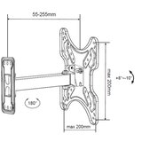 Xstand TILT/ARM SHORT 13/42 Nosač za TV/Nagib+8-10/Rotac. +-90/VESA 200x200/30kg/5.5-25.5cm od zida
