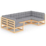  Sedežna garnitura 6-delna z blazinami trdna borovina | Shoptok.si