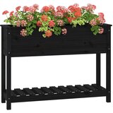  Sadilica s policom crna 111,5x34,5x81 cm od masivne borovine | Eponuda.com