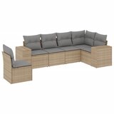  The Living Store Vrtna sedežna garnitura 6-delna z blazinami bež poli ratan - Vrtna Sedežna Garniture, (21452429) | Shoptok.si