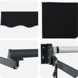vidaXL avtomatska retraktibilna tenda Črna 350x250 cm, nadomestna tenda za okvir 3.5x2.5 m Črna | Shoptok.si