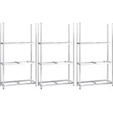  Stalci za gume s 3 razine 3 kom srebrni 110x40x200 cm čelični | shoptok.hr