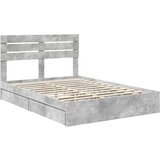  Postelja s shranjevanjem z vzglavjem Betonsko siva 150 x 200 cm, (5000106690) | Shoptok.si